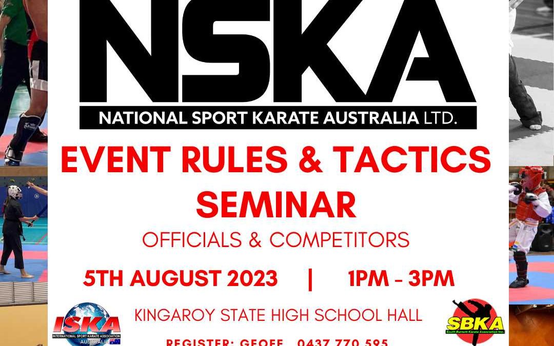 Event Rules and Tactics – Kingaroy 5th August 2023